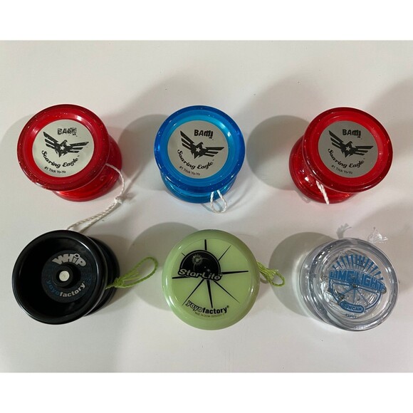 Bundle Lot 6 Yo-yo’s by Bam! Soaring Eagle Limelight Starlite Whip YoYo Factory - Picture 1 of 4